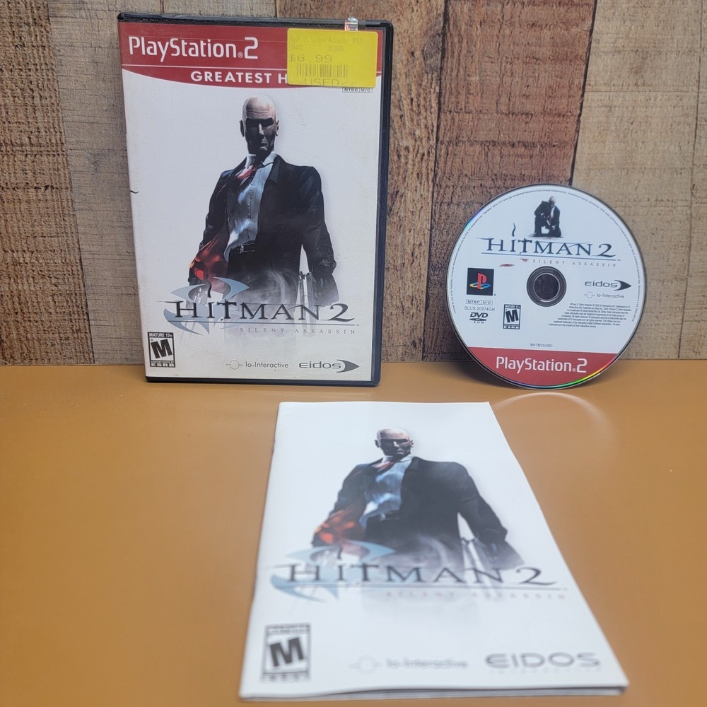 Hitman 2 Silent Assassin & Hitman Blood Money PS2 Game Bundle Greatest Hits CIB